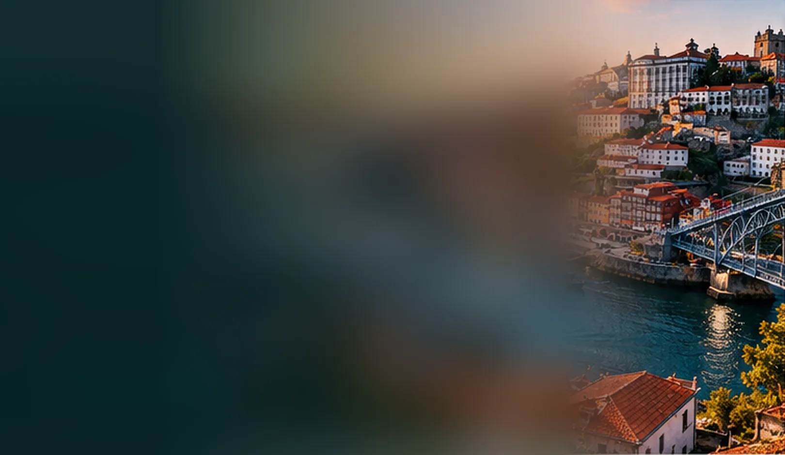 Malownicza panorama Porto o zachodzie słońca